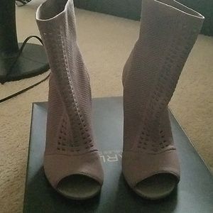 Taupe booties. Never worn